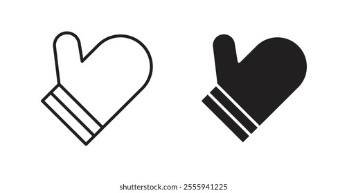 Oven mitt flat simple vector symbols illustration.