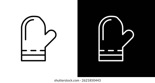Oven mitt icon concept stroke on white background