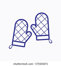 Oven Mitt Icon. Flat Isolated. Graphic Vector Symbol Outline Style. Use for App, Web, Mobile and Everything