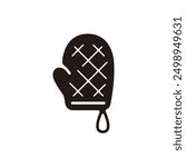 Oven mitt icon. Flat silhouette version.