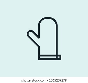 Oven mitt icon line isolated on clean background. Oven mitt icon concept drawing icon line in modern style. Vector illustration for your web mobile logo app UI design.