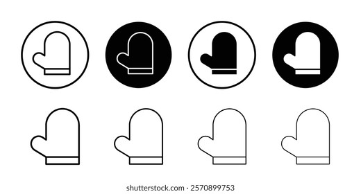 Oven mitt icon linear logo isolated