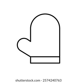 Oven mitt icon linear logo isolated