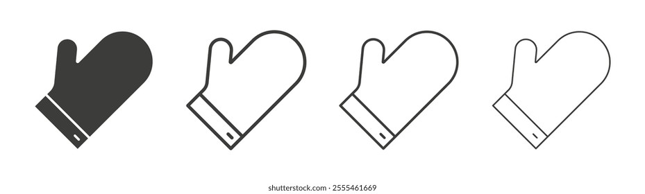 Oven mitt icon pack. vector illustration