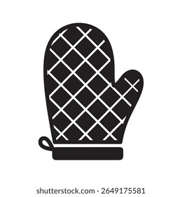 Ícone de luva de forno uma luva de proteção para manusear utensílios de cozinha quentes um acessório de segurança para assar cozimento e evitar queimaduras de um vetor de forno ícone de glifo sólido