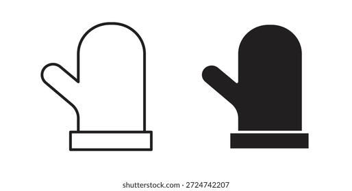 Ofenhandschuh-Symbol einfache Vektorgrafiken in Schwarz, geeignet für Projekte