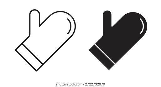 Symbol für Ofenhandschuh. Vektor-EPS 10. Zeile und Glyphensymbol