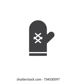 Oven mitt icon vector, filled flat sign, solid pictogram isolated on white. Pot holder symbol, logo illustration.