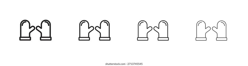 Ofenhandschuh-Symbol. Vektorisolierte Piktogramme.