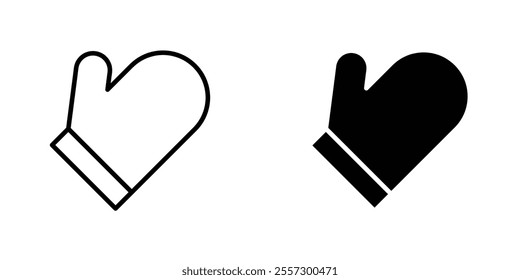 Oven mitt Icon vector. liner and flat style icons set.