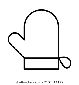 Oven mitt line icon. Vector illustration isolated on white background
