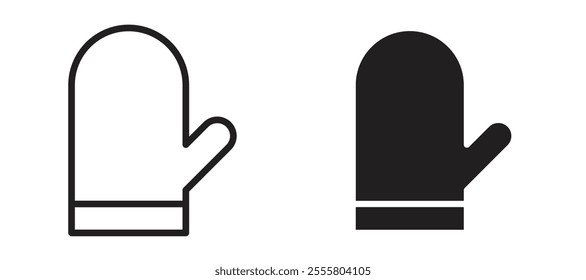 Oven mitt liner icon vector set.