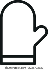 Oven icono de línea mínima mitt. Diseño de símbolo de trazo web. El símbolo de la mitt del horno está aislado en un fondo blanco. Icono de línea Premium.