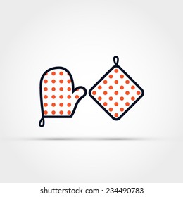 Oven mitt and potholder illustration