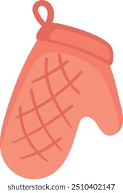 Oven mitten cartoon icon. Cooking soft glove