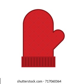 Oven mitten icon flat isolated