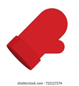 Oven mitten icon flat isolated