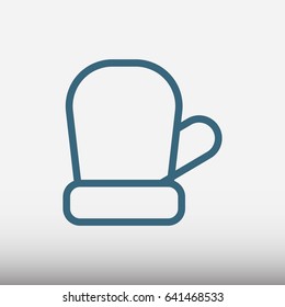 Oven mitten vector flat pictograph line icon stock design illustration