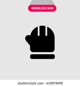 Oven Mitten Vector Icon, The symbol of oven mitts. Simple, modern flat vector illustration for mobile app, website or desktop app  