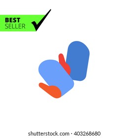 Oven mittens icon
