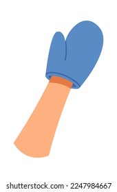 El horno imita el icono plano El guante aislado de la cocina. Ilustración del vector