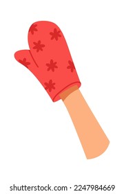 Oven mitts flat icon Kitchen insulated glove. Vector illustration