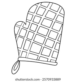 oven mitts illustration hand drawn outline vector