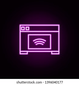 Oven neon icon. Elements of internet things set. Simple icon for websites, web design, mobile app, info graphics