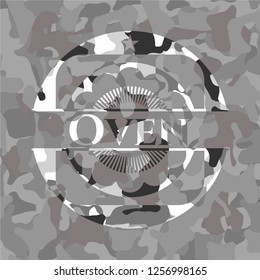 Oven on grey camo pattern