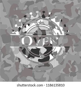 Oven on grey camouflage pattern