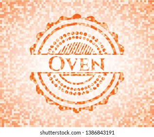 Oven orange mosaic emblem. Vector Illustration. Detailed.