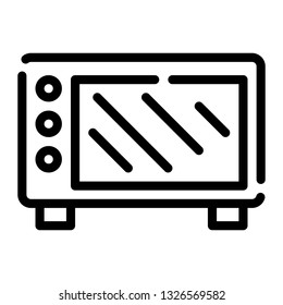 oven, outline black style, bakery icon set