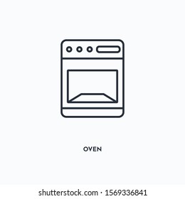 oven outline icon. Simple linear element illustration. Isolated line oven icon on white background. Thin stroke sign can be used for web, mobile and UI.