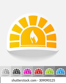 oven paper sticker with shadow. Vector illustration