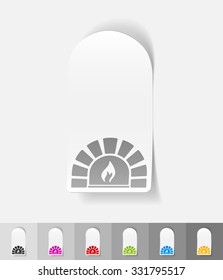 oven paper sticker with shadow. Vector illustration