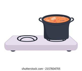 oven with pot soup icon