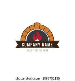 Oven and restaurant vector logo