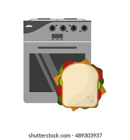 oven and sandwich icon