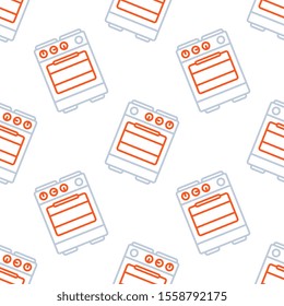 Oven seamless pattern design, Repeat textile design. Fabric print.