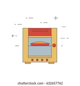 Oven steamer line icon. Restaurant, bakery equipment. Commercial cooking.