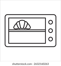 Vetor de contorno de ícone de estoque de forno