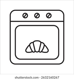 Vetor de contorno de ícone de estoque de forno