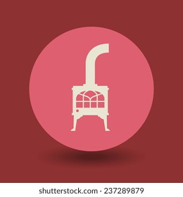 Oven stove icon or sign, vector illustration
