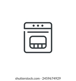 Oven stove kitchen cooking icon, vector illustration