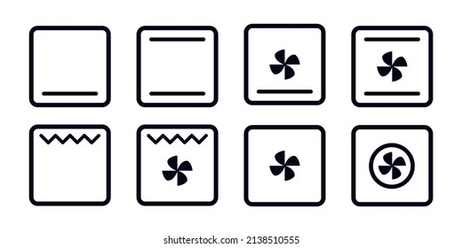 Oven symbols mode settings vector icons