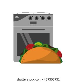 oven and taco icon