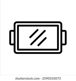 Oven Tray Line Vector Illustration On White Background.