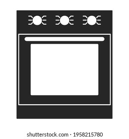 Icono de negro vector de horquilla. La estufa de la ilustración del vector sobre fondo blanco. Icono de ilustración negra aislada de horno y estufa.