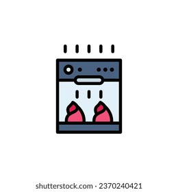 icono del vector del horno. estilo de línea rellenado con icono de panadería. uso perfecto para logotipo, presentación, sitio web y más. estilo de línea de color de diseño de iconos simple