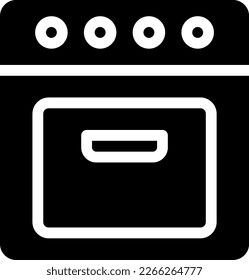 ilustración del vector de horno sobre un fondo transparente. Símbolos de calidad superior. Iconos vectoriales de glifos para diseño de conceptos y gráficos. 

